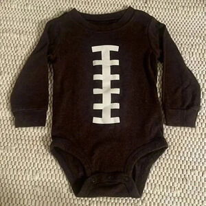 Carter’s Boys Infant 12M Bodysuit Brown Football Long Sleeve